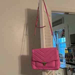 Pastel pink spring bag ! Crossbody with chain .